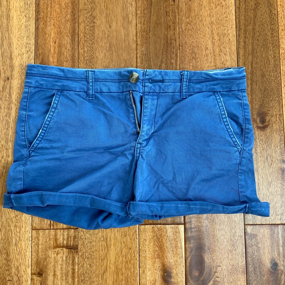 Blue midi shorts